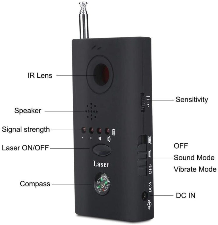 CC308 Full Range Camera Laser Detector Mini Wireless Camera Signal GSM Device Finder CC308 Full Range Camera Laser Detector Mini Wireless Camera Signal GSM Device Finder